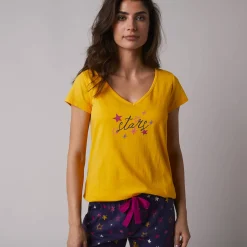 Pyjamashirt met korte mouwen en print Estrella