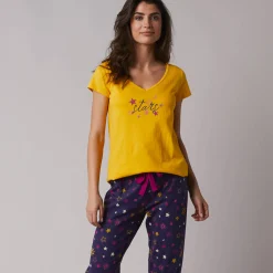 Pyjamashirt met korte mouwen en print Estrella