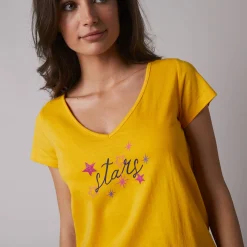 Pyjamashirt met korte mouwen en print Estrella