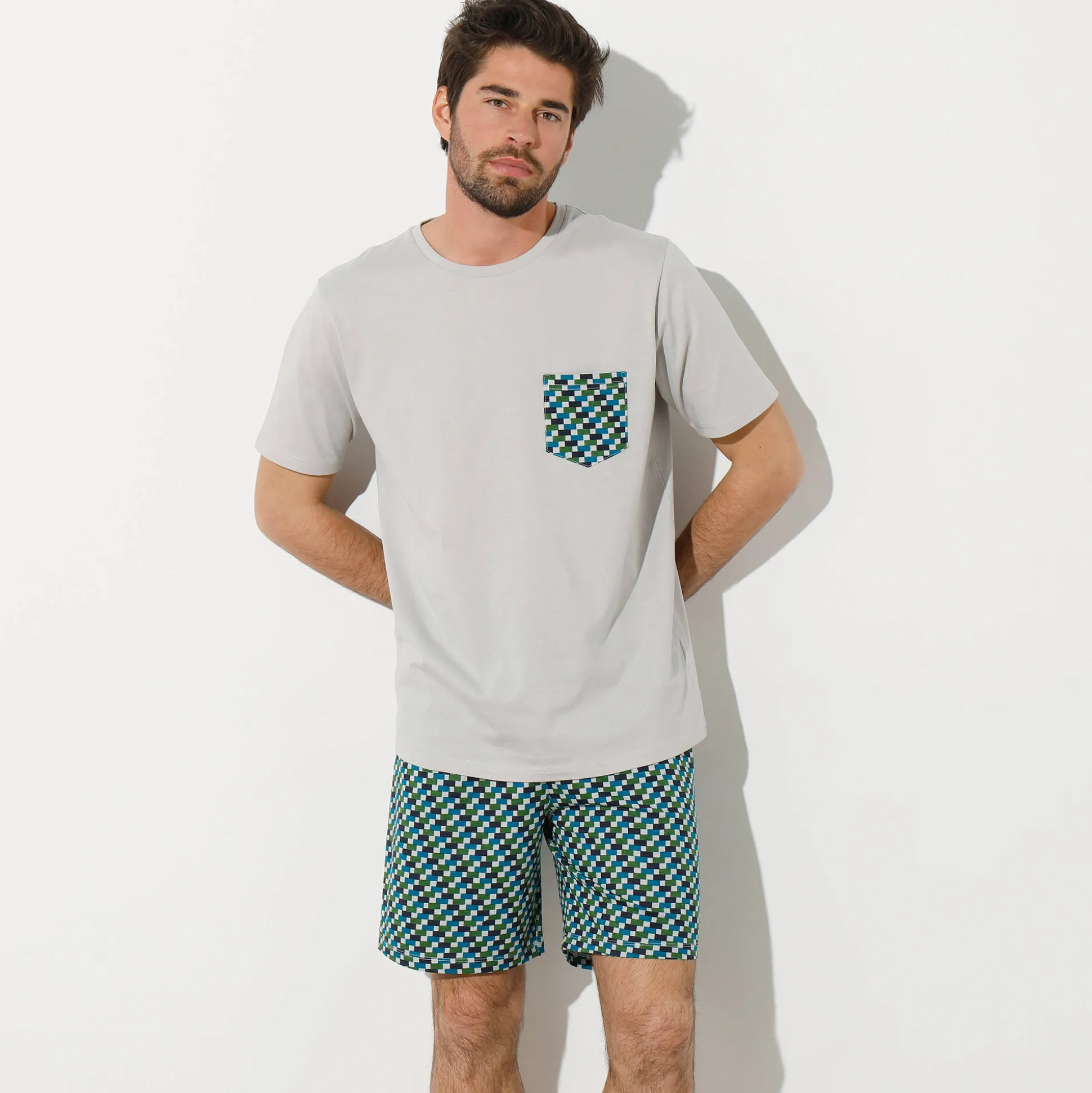 Pyjamashirt met korte mouwen