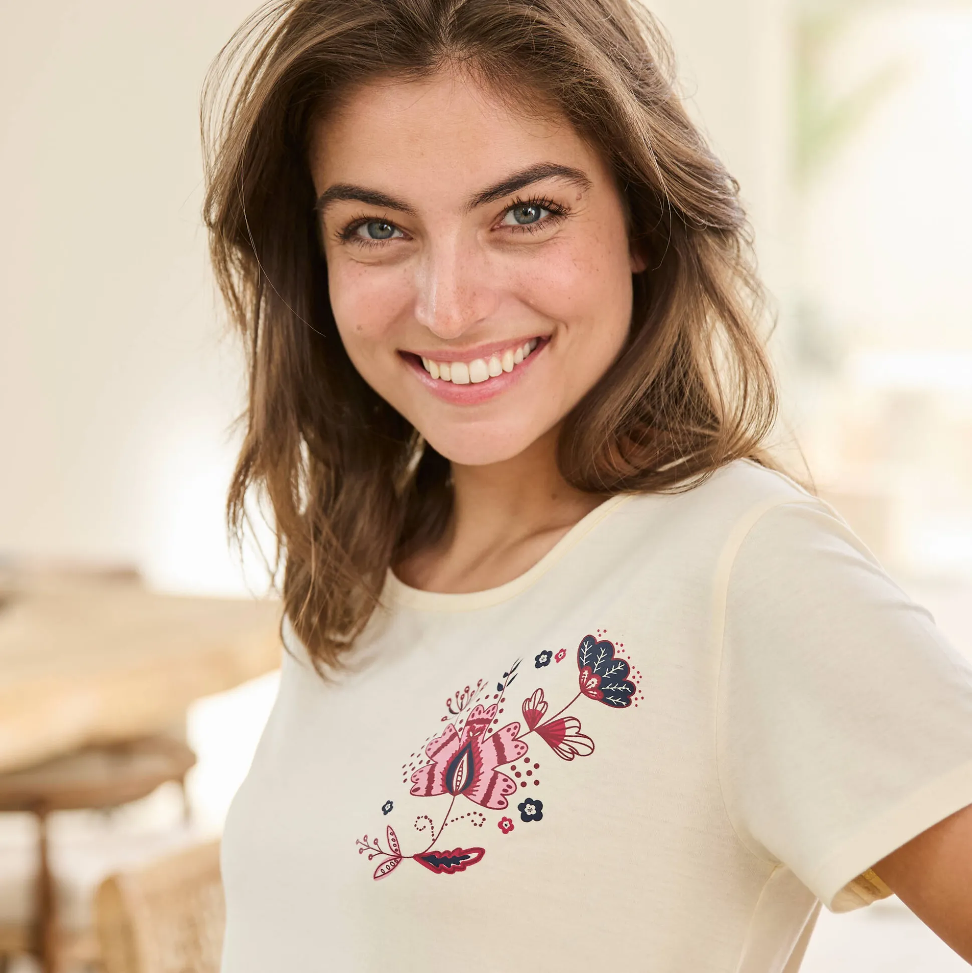 Pyjamashirt met korte mouwen