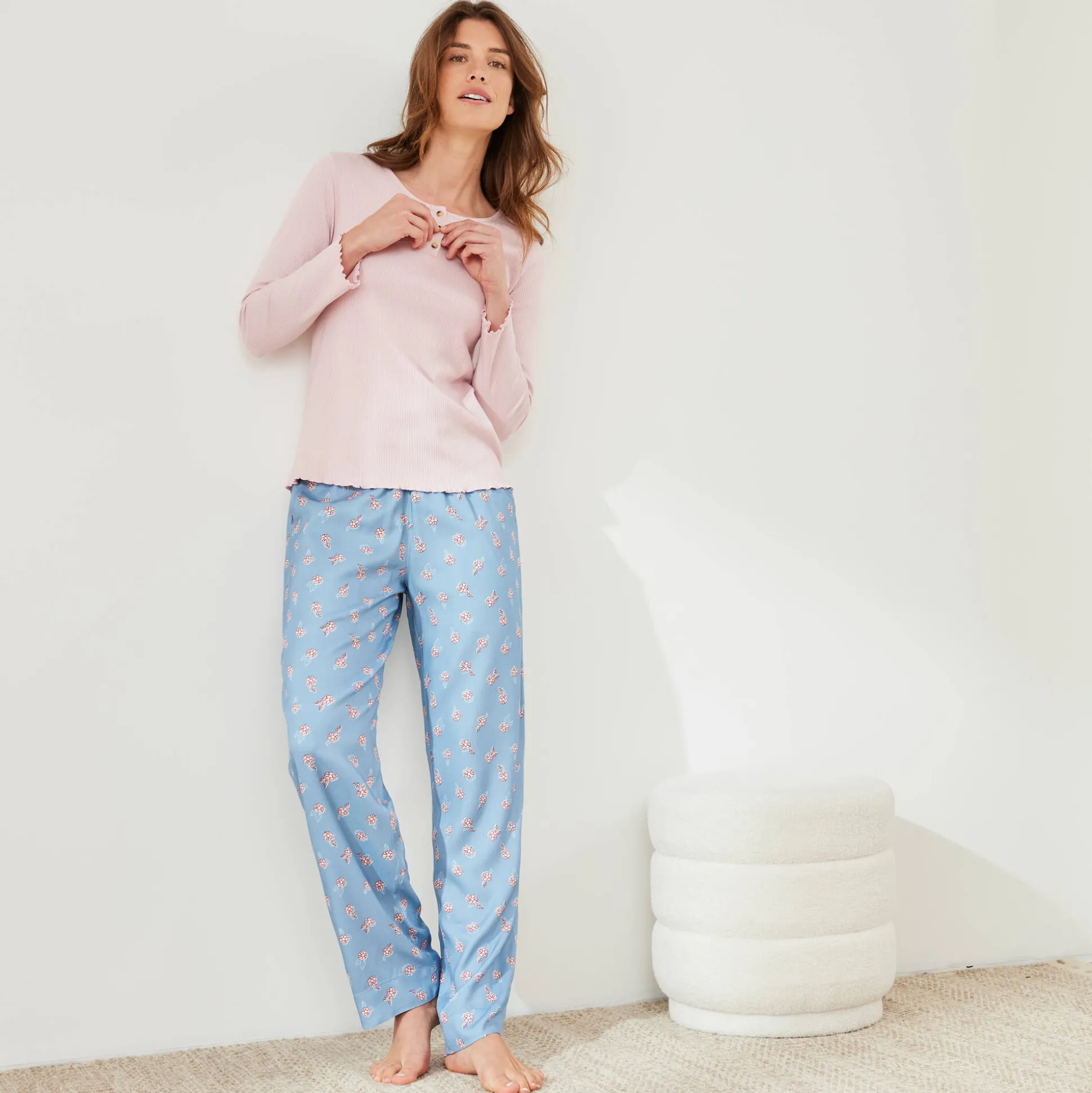 Pyjamashirt met lange mouwen