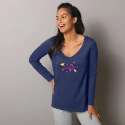 Pyjamashirt met lange mouwen en print Estrella
