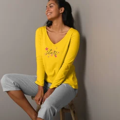 Pyjamashirt met lange mouwen en print Estrella