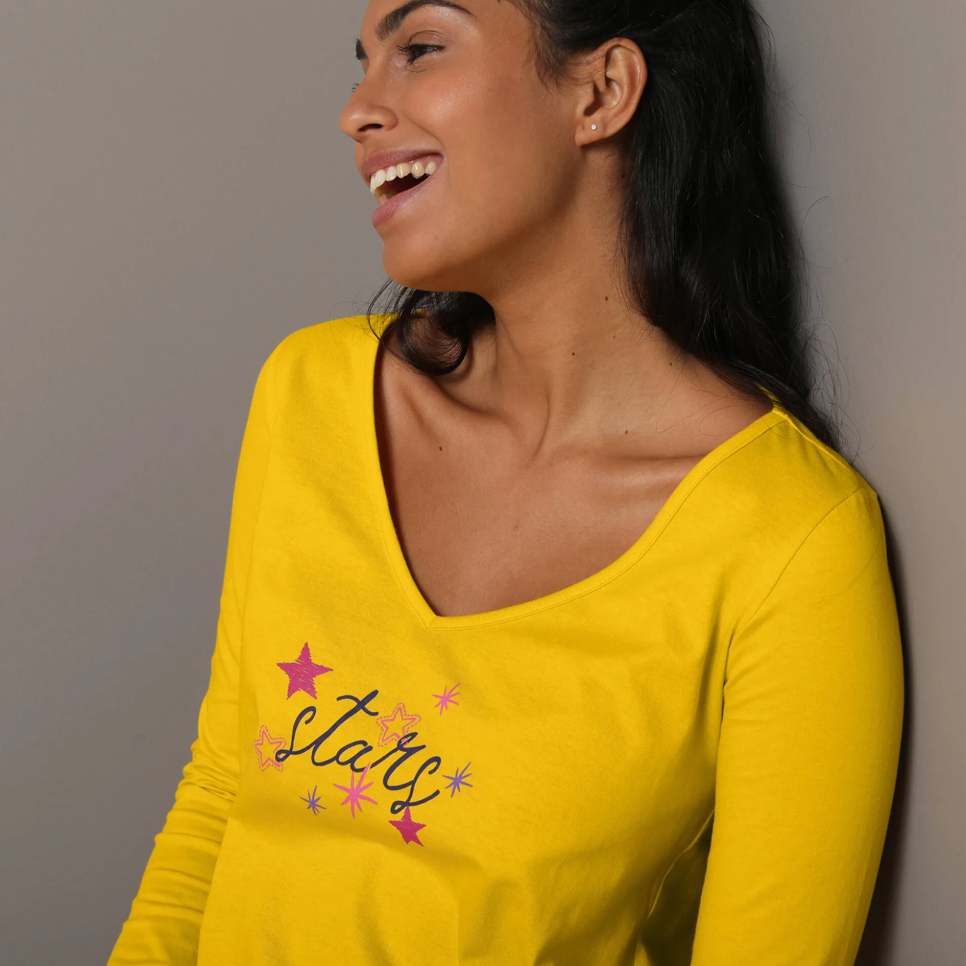 Pyjamashirt met lange mouwen en print Estrella