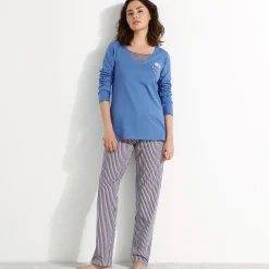 Pyjamashirt met lange mouwen en bloemenmotief