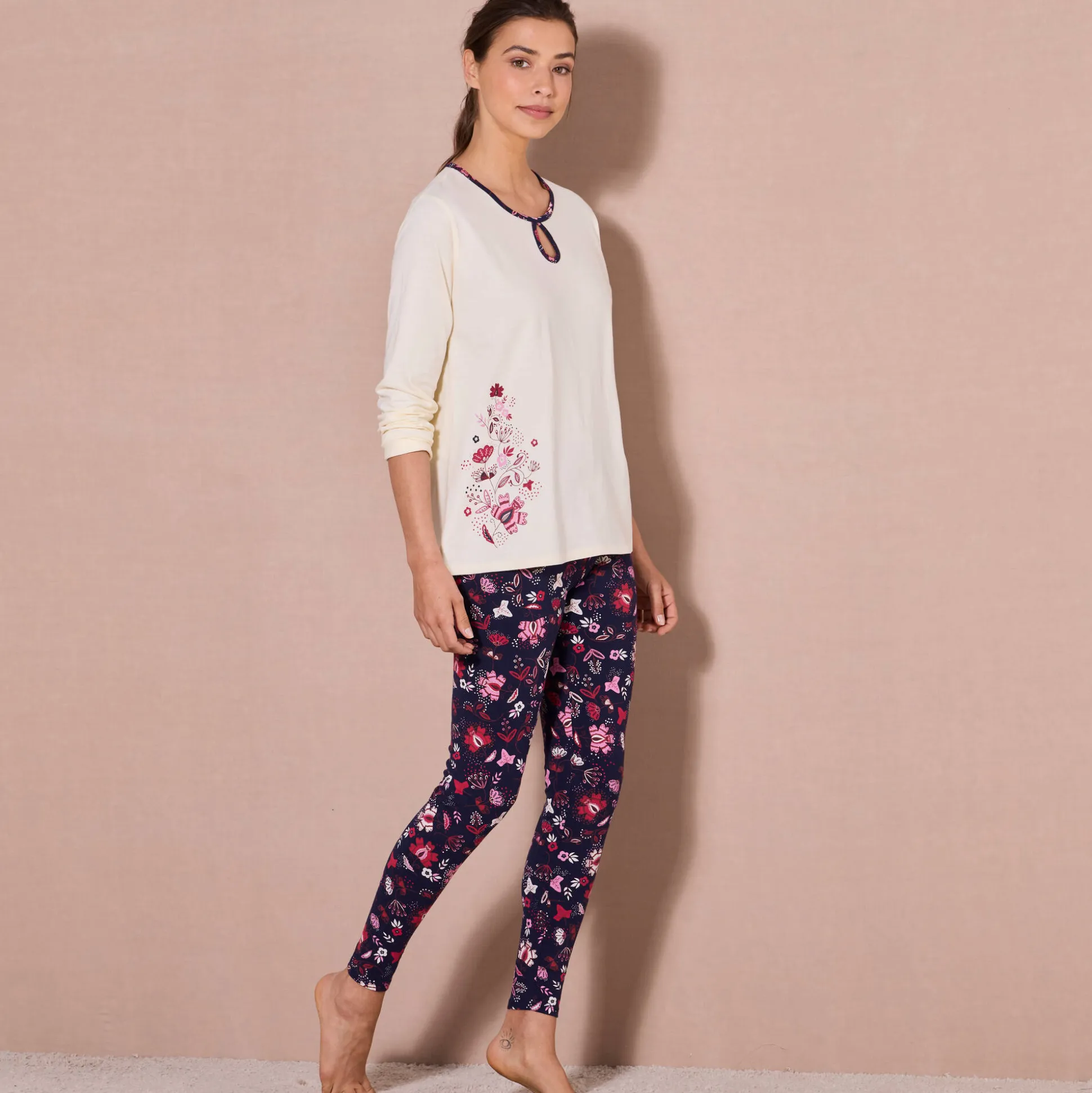 Pyjamashirt met lange mouwen
