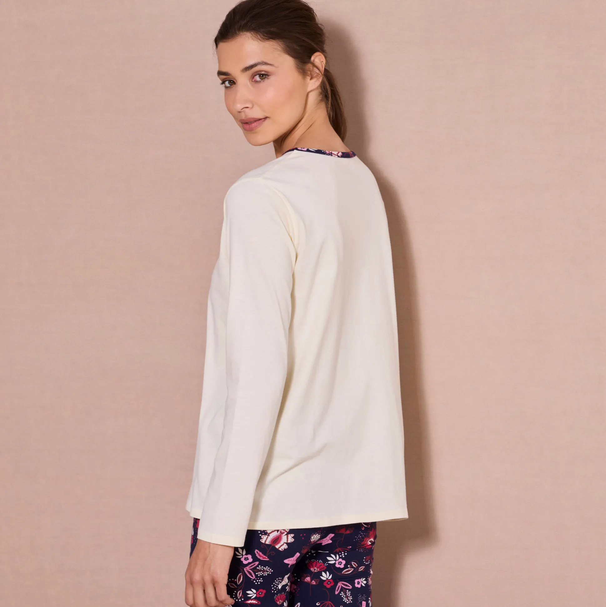 Pyjamashirt met lange mouwen