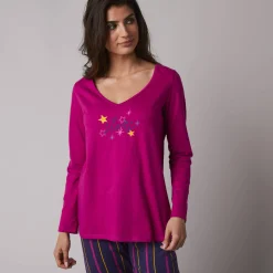 Pyjamashirt met lange mouwen en print Estrella