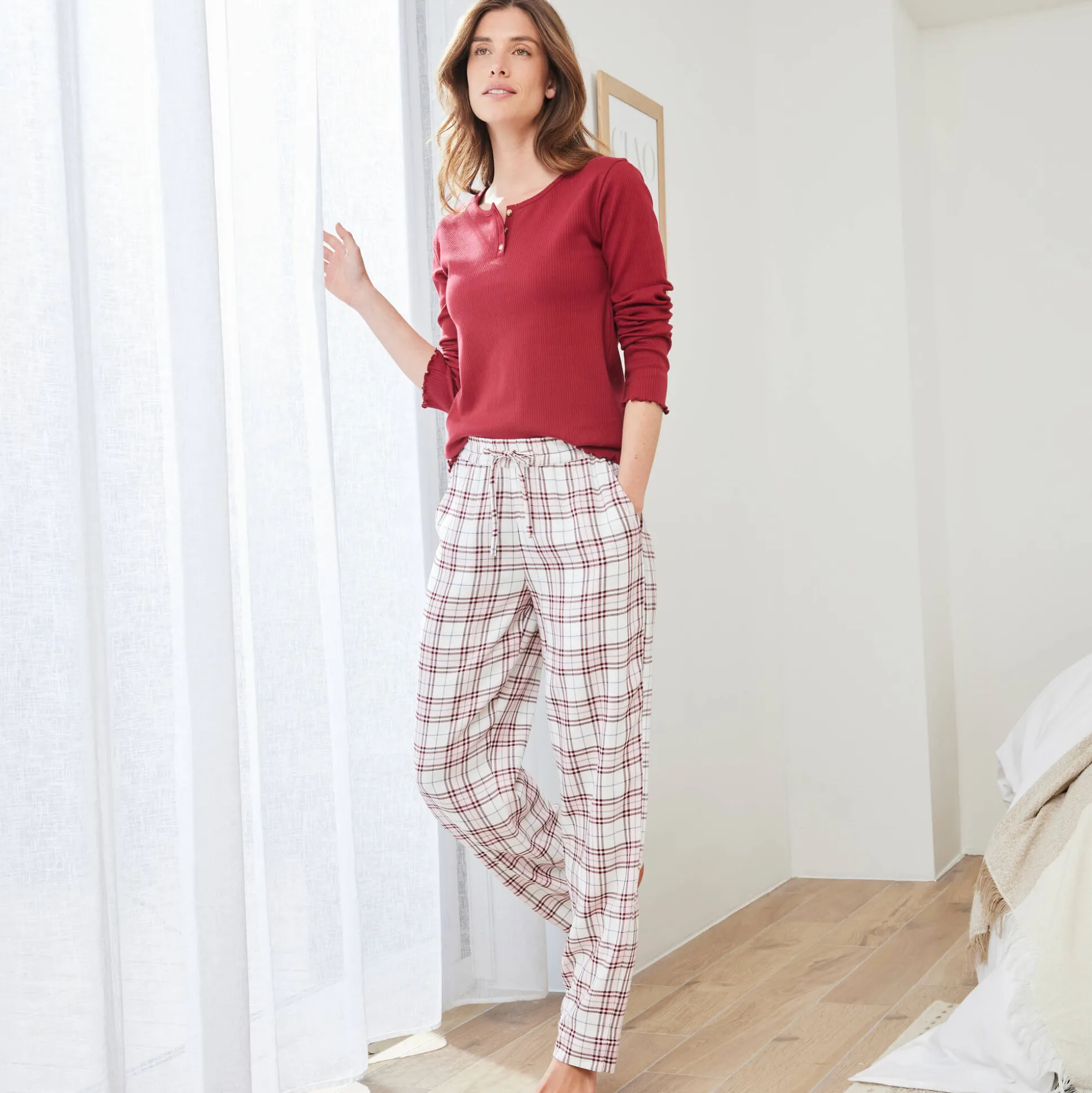 Pyjamashirt met lange mouwen