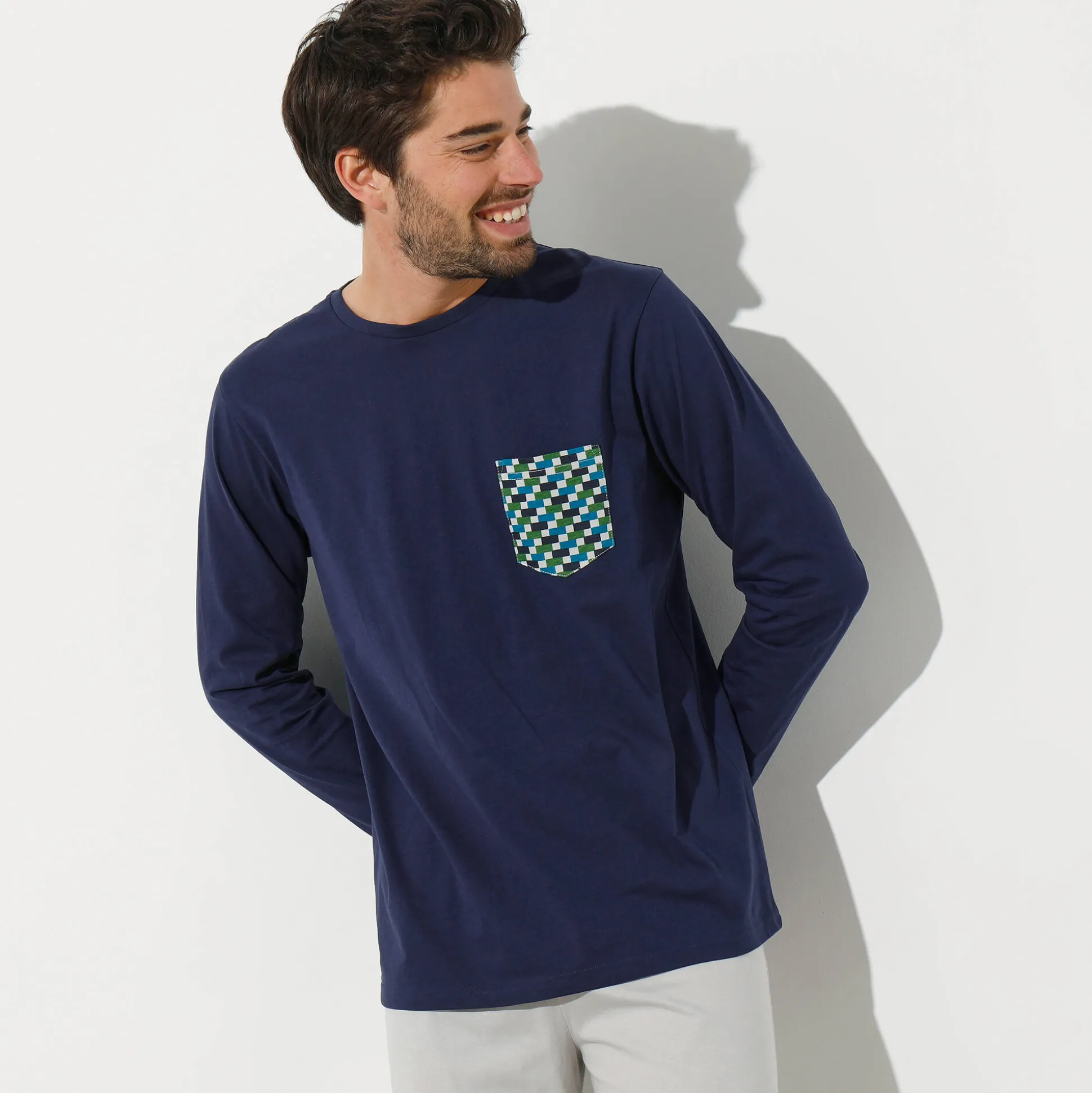 Pyjamashirt met lange mouwen