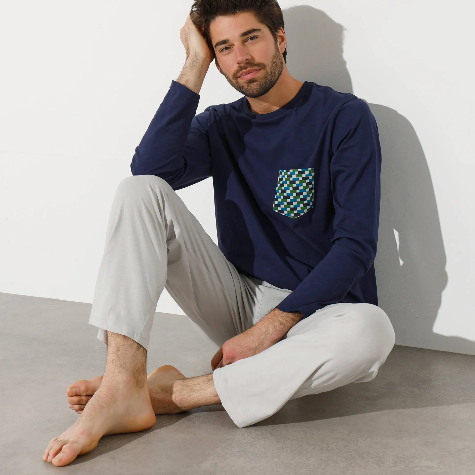 Pyjamashirt met lange mouwen