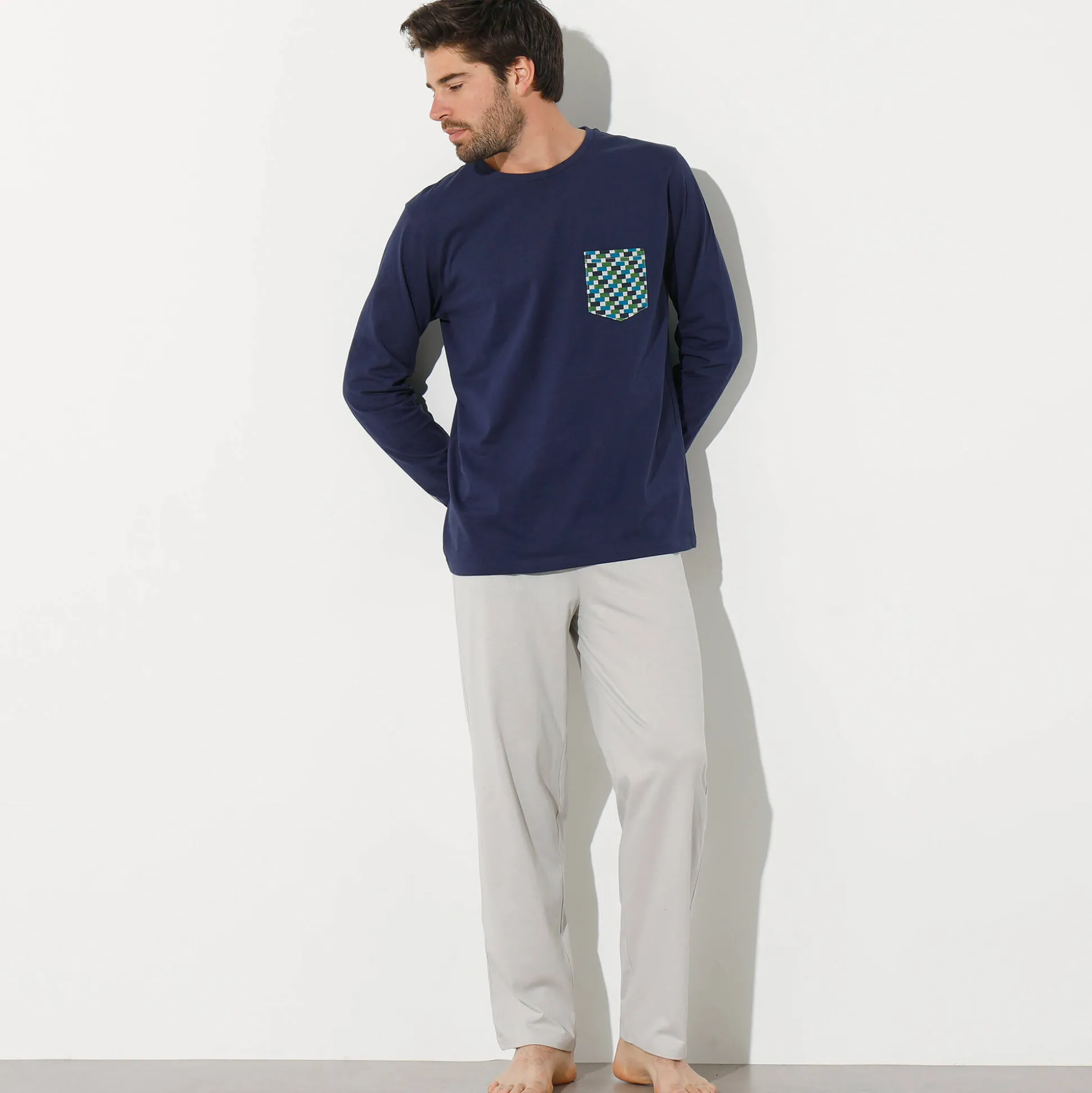 Pyjamashirt met lange mouwen
