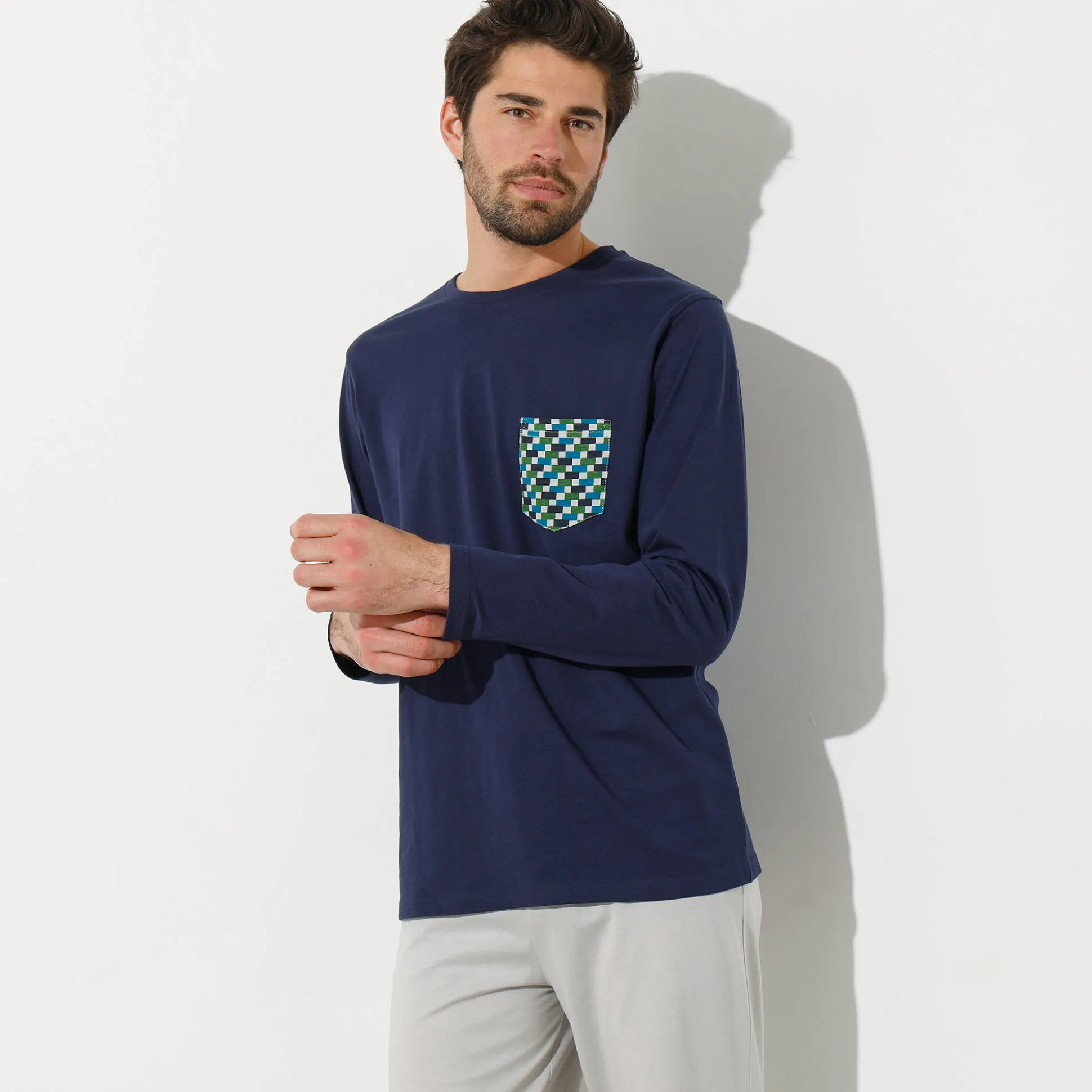 Pyjamashirt met lange mouwen