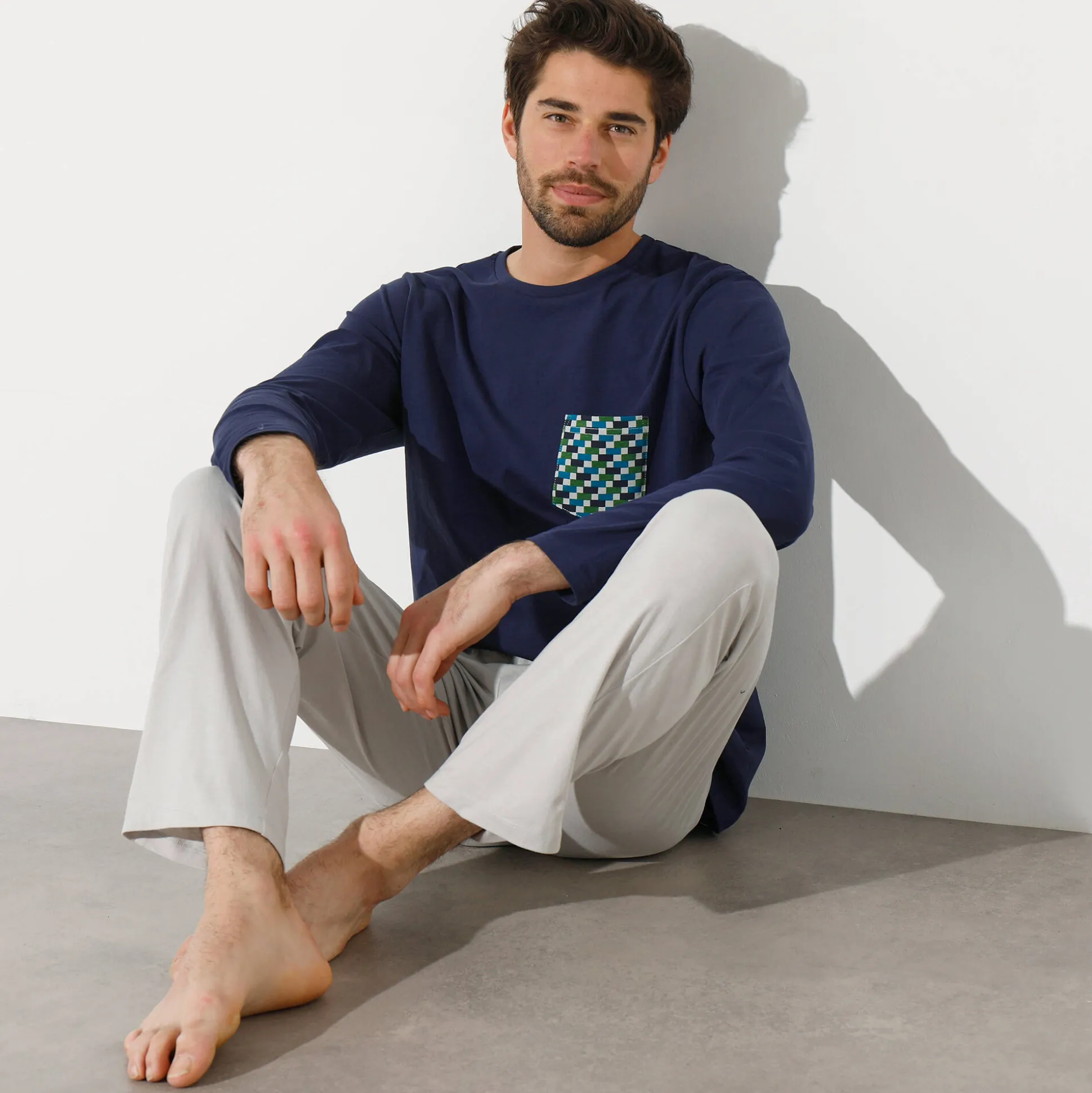 Pyjamashirt met lange mouwen