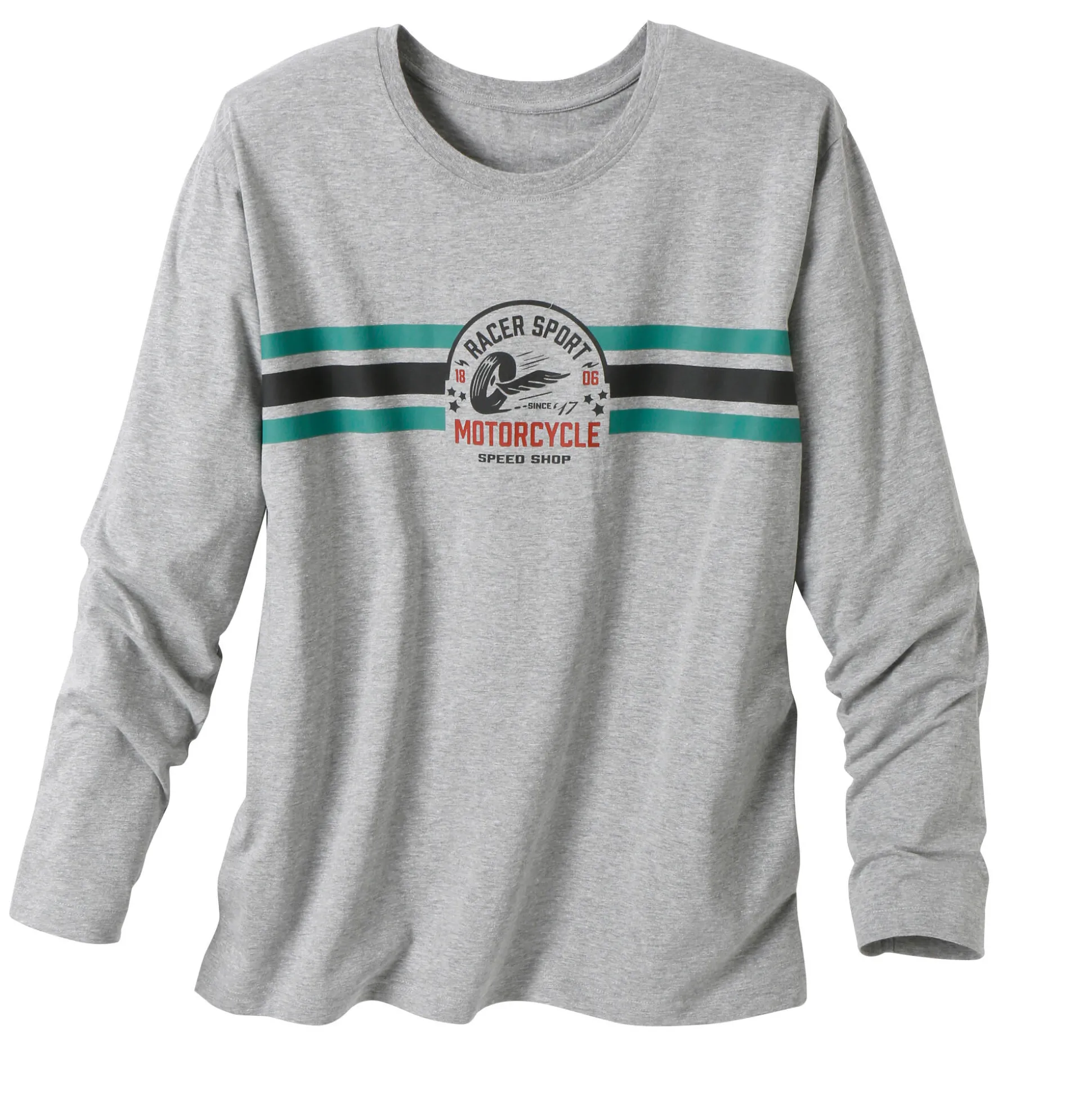 Pyjamashirt met strepenprint op de borst, lange mouwen