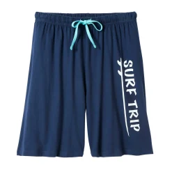 Pyjamashort in katoen, marineblauw