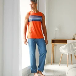 Pyjamatop met strepen, katoen