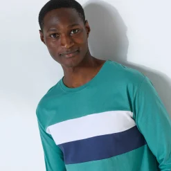 Pyjama-T-shirt met lange mouwen, groen