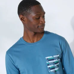 Pyjama-T-shirt met lange mouwen, blauw
