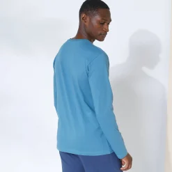 Pyjama-T-shirt met lange mouwen, blauw