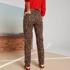 Rechte broek, dierenhuidprint