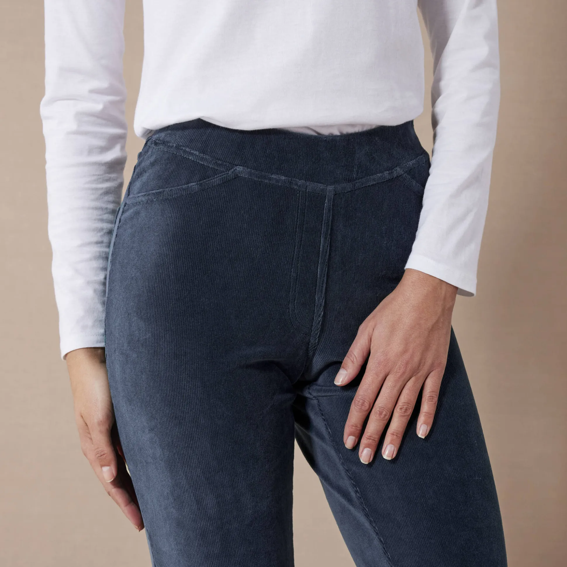 Rechte broek in fluweeltricot