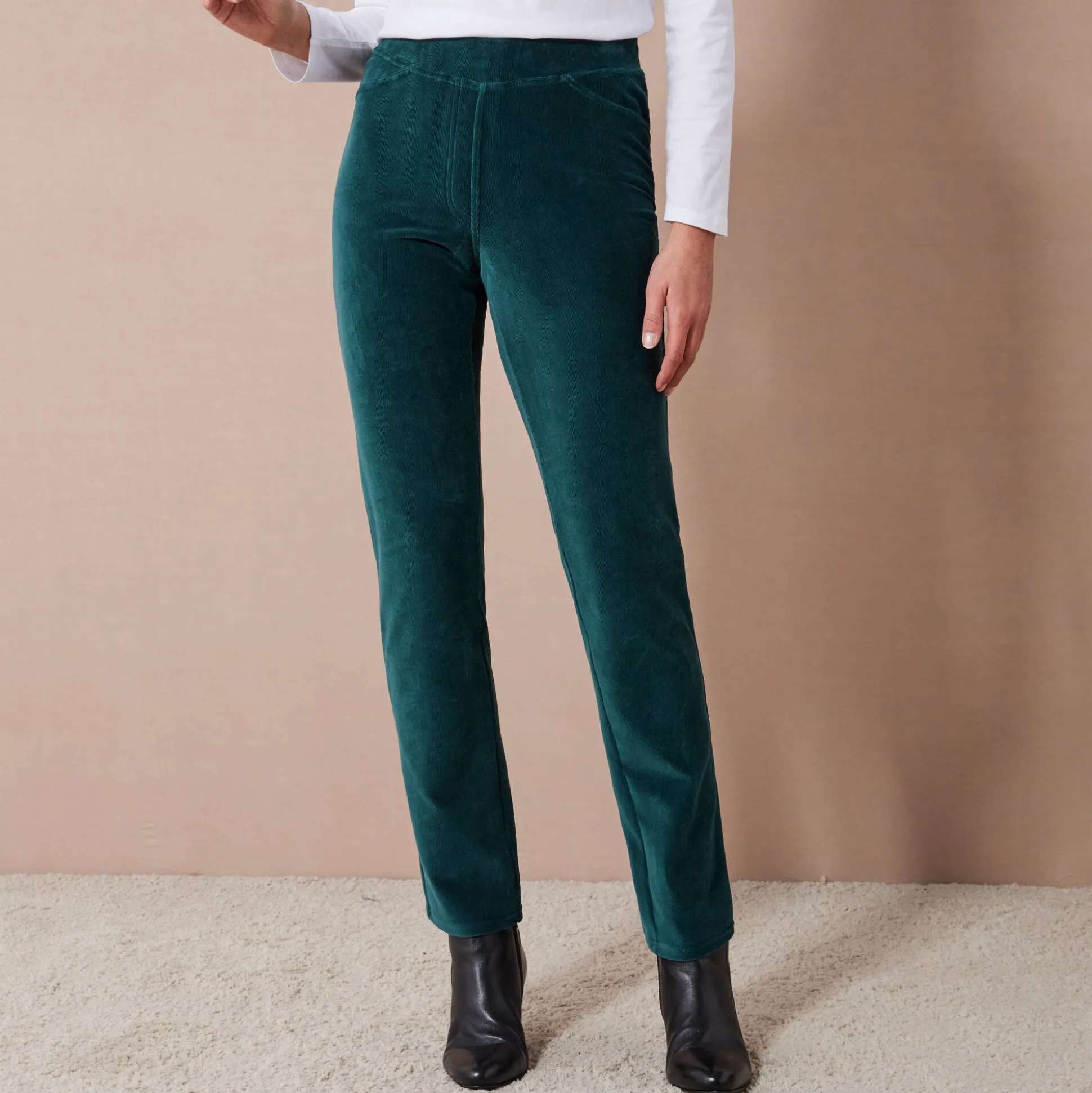 Rechte broek in fluweeltricot