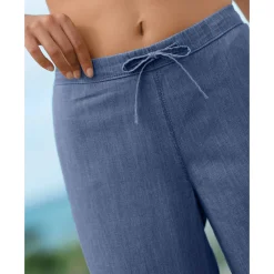 Rechte broek in licht denim