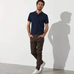 Rechte broek in rekbare twill