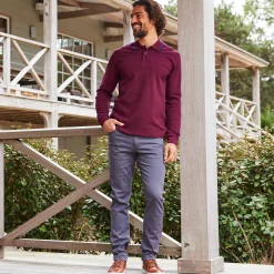 Rechte broek in rekbare twill