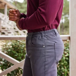 Rechte broek in rekbare twill