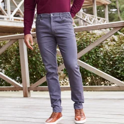 Rechte broek in rekbare twill