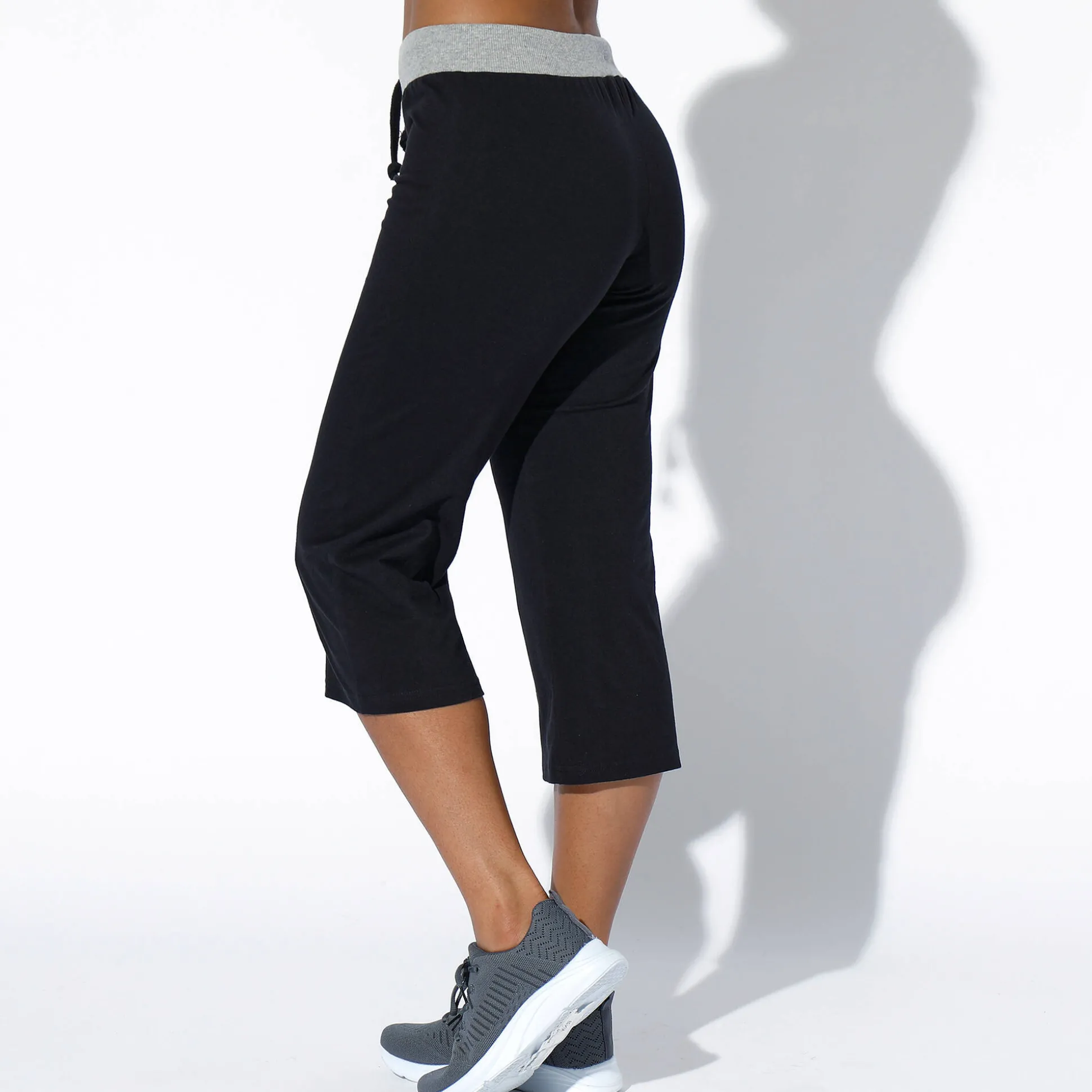 Rechte 3/4-broek in tricot