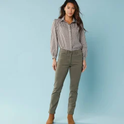 Rechte broek met deelnaden, speciaal voor kleine lengtes