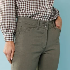 Rechte broek met deelnaden, speciaal voor kleine lengtes