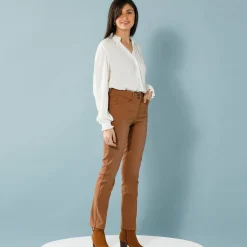 Rechte broek met deelnaden, speciaal voor kleine lengtes