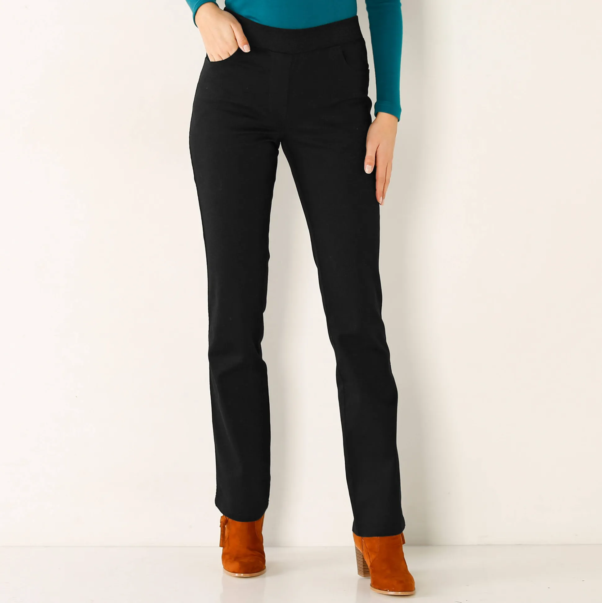 Rechte broek met elastische taille
