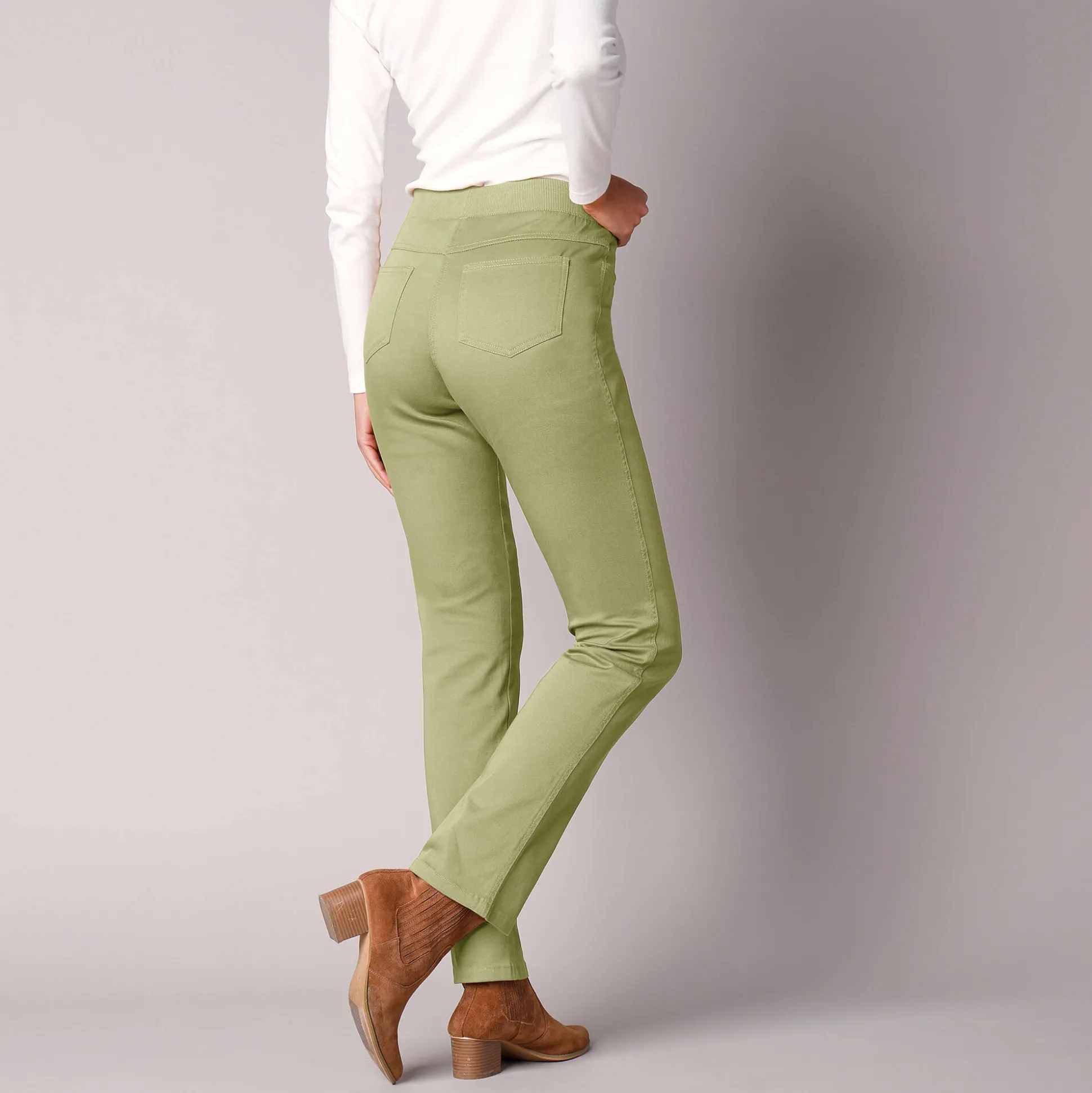 Rechte broek met elastische taille