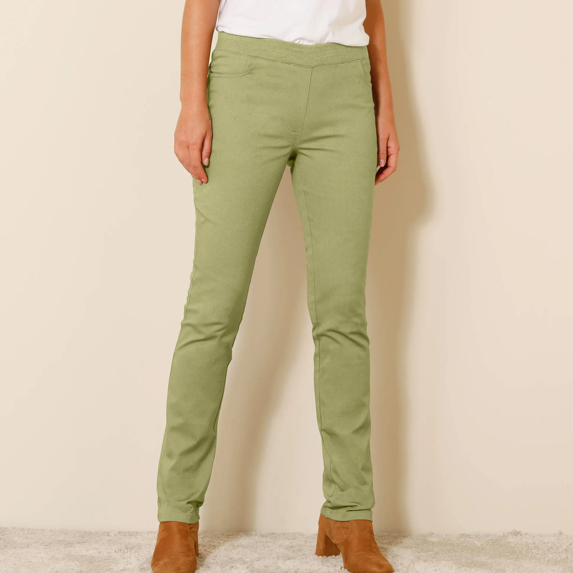 Rechte broek met elastische taille