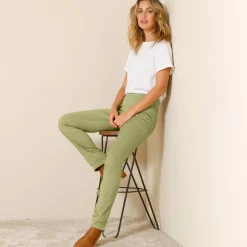 Rechte broek met elastische taille