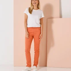 Rechte broek met elastische taille