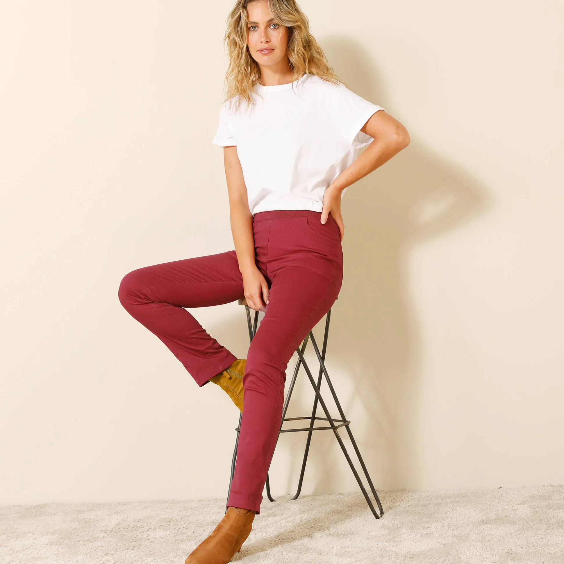 Rechte broek met elastische taille