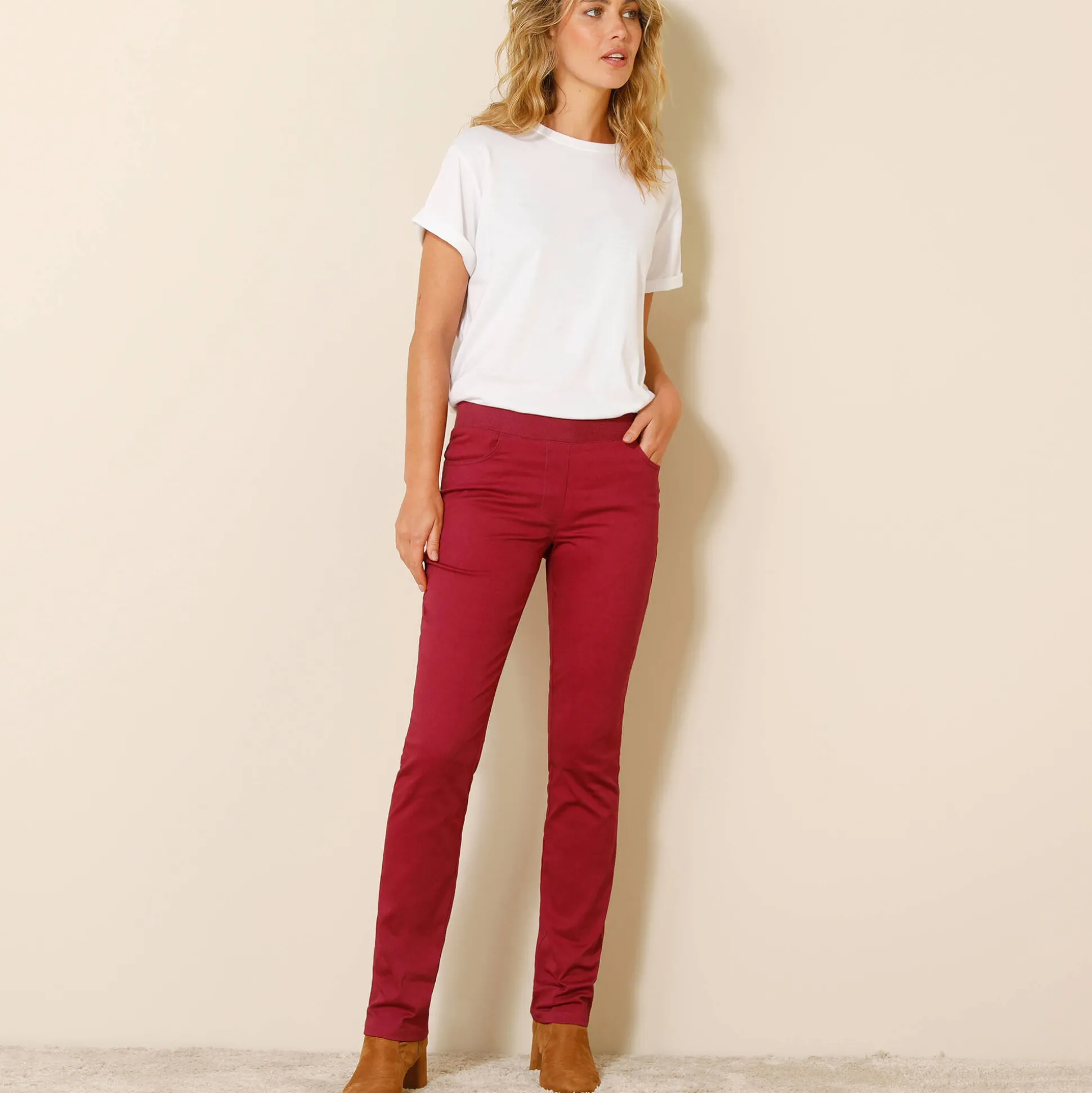 Rechte broek met elastische taille