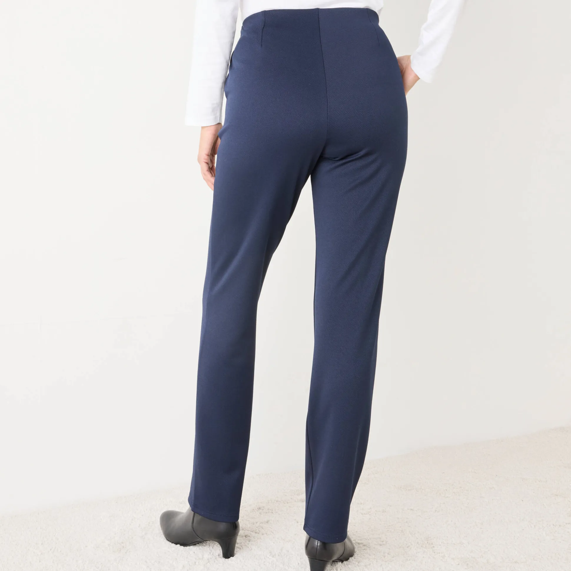 Rechte broek met platte buik-effect, tricot