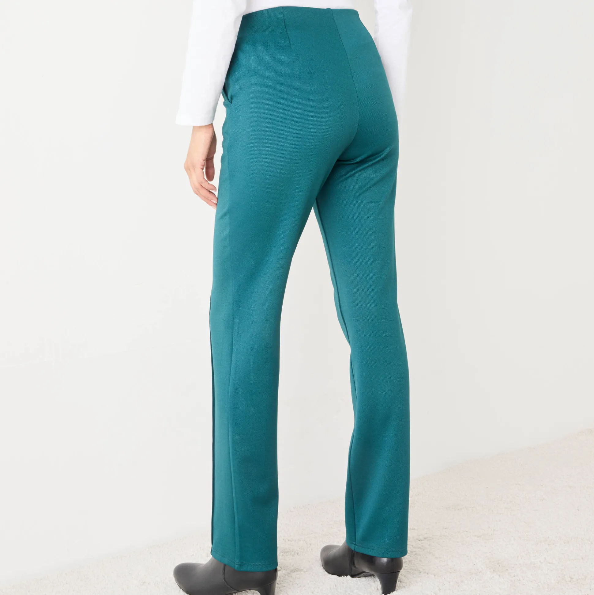 Rechte broek met platte buik-effect, tricot