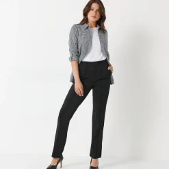 Rechte broek met platte buik-effect, tricot