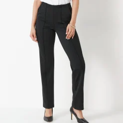 Rechte broek met platte buik-effect, tricot