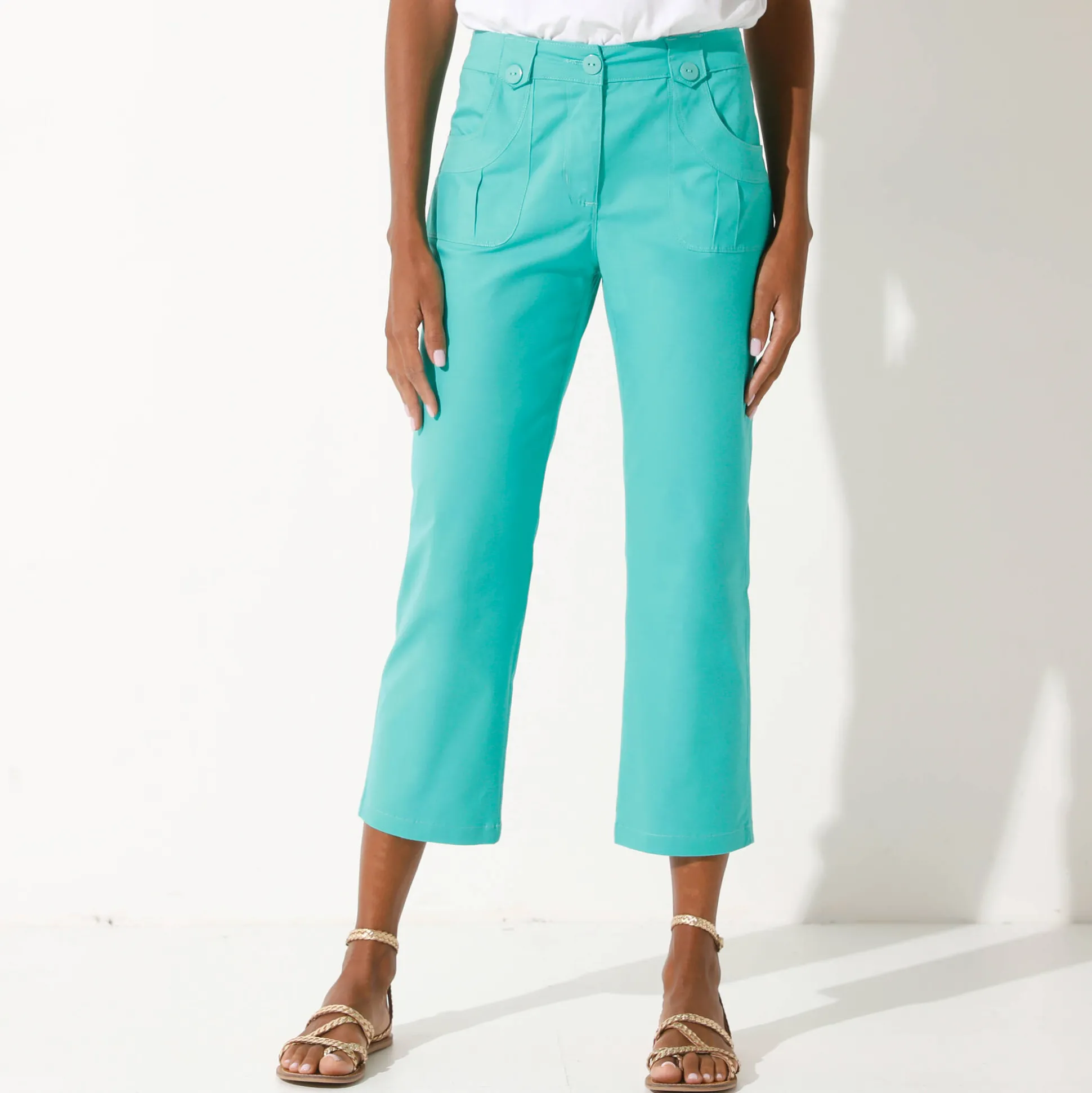 Rechte 7/8-broek met stretch