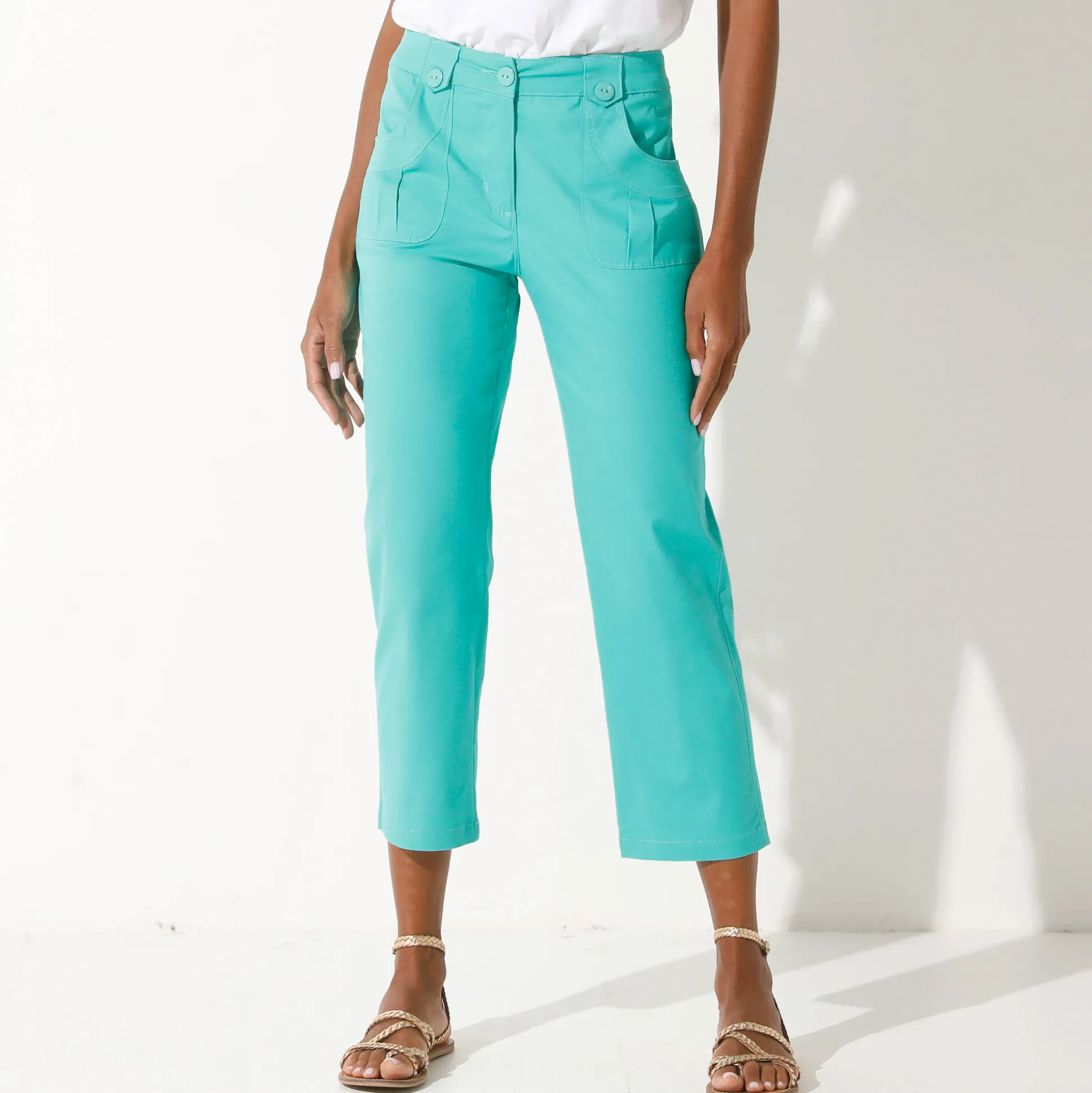 Rechte 7/8-broek met stretch